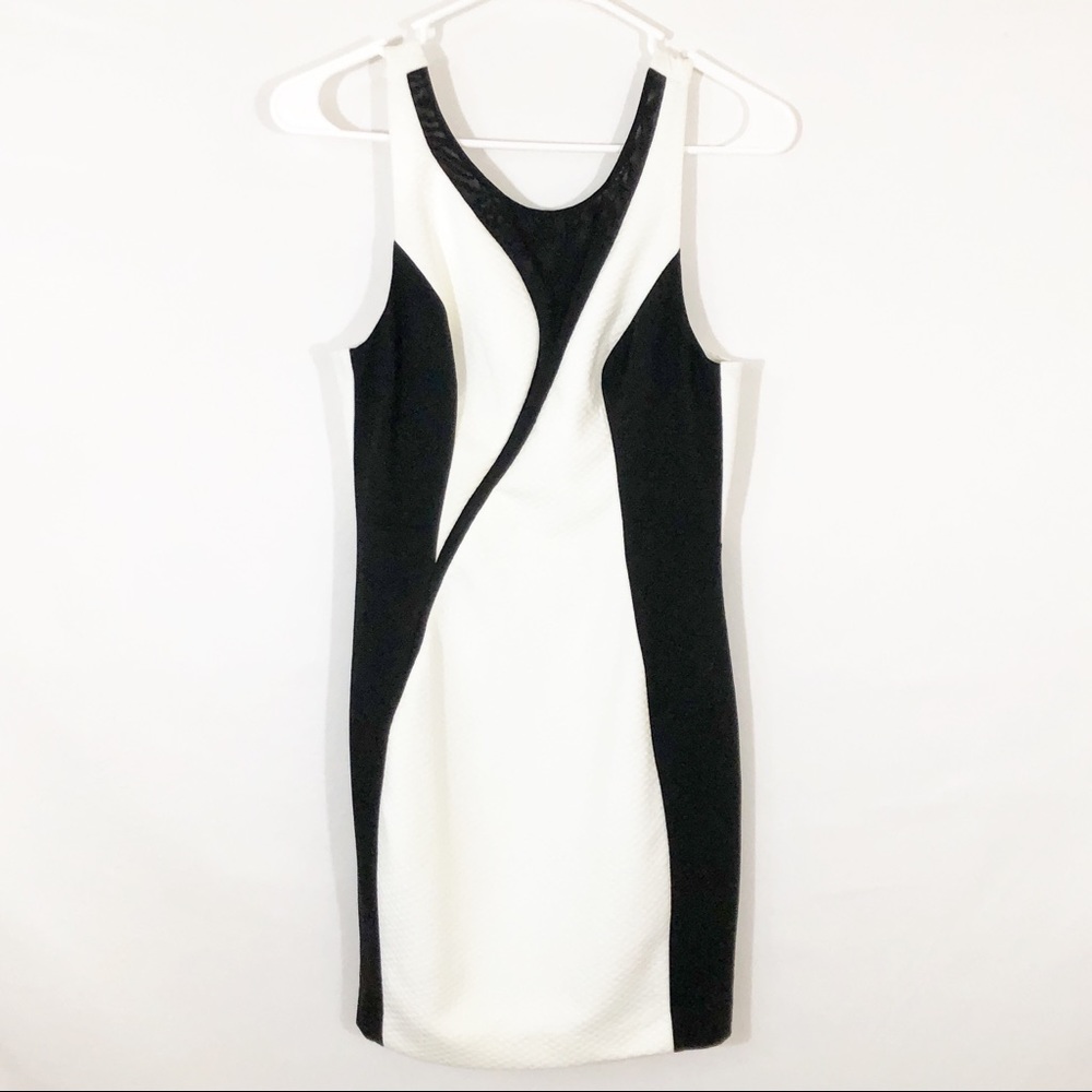ARK & CO SLEEVELESS BODYCON DRESS W/ MESH - SZ S